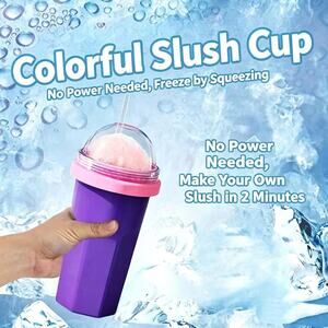 Magic Purple Silicone Squeeze Slushy Maker Cup for Kids & Adults